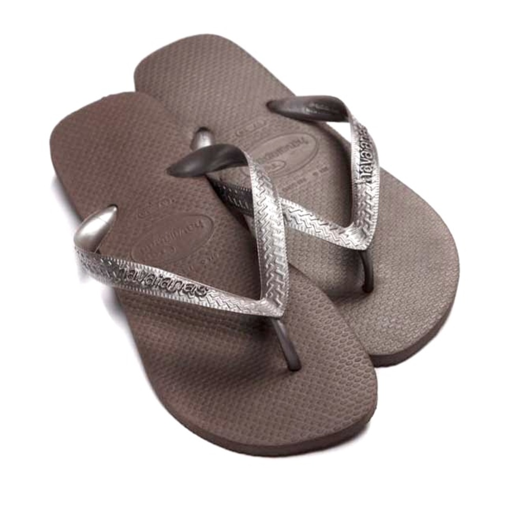 NWOT Havaianas Brown Metallic Flip Flops